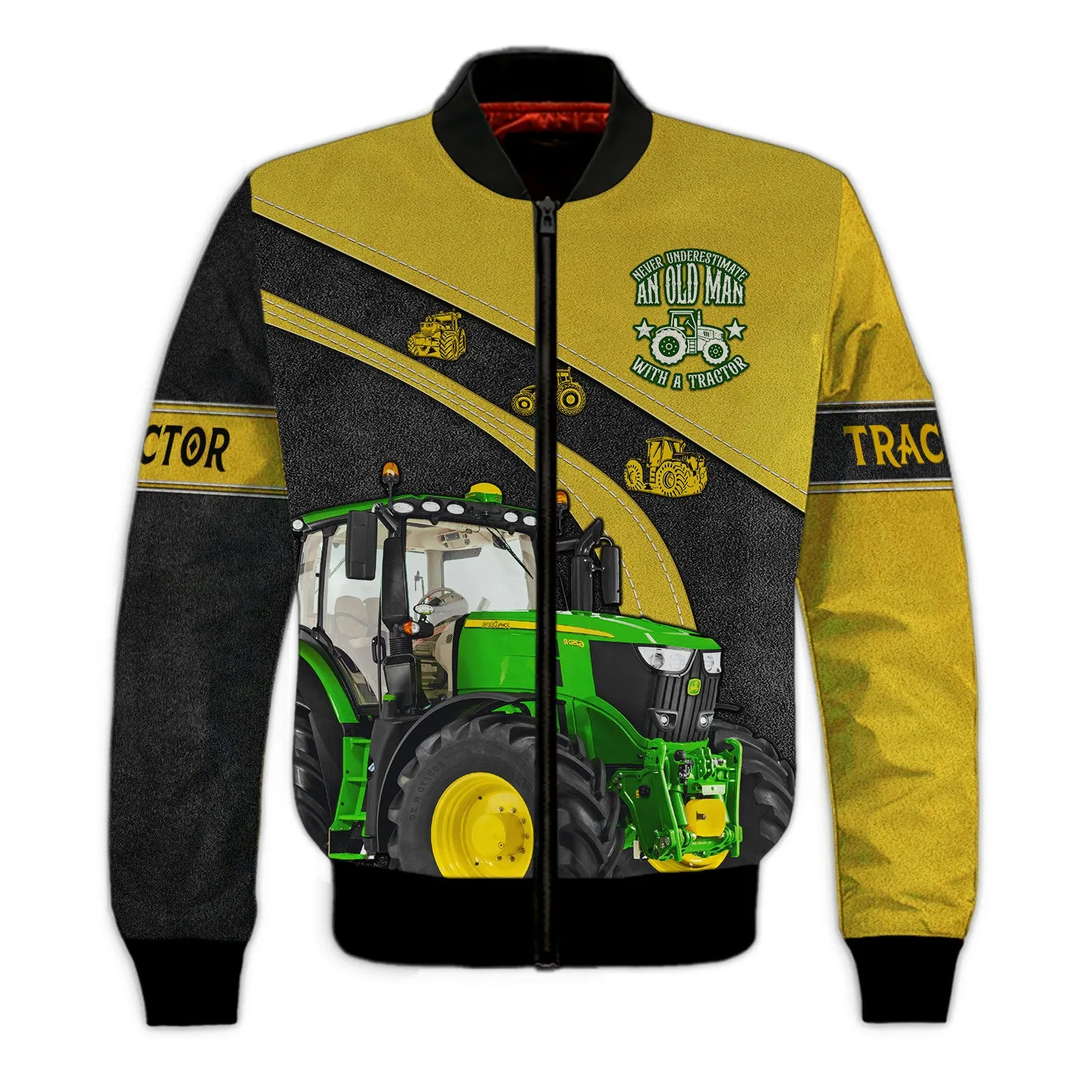 Funny Farmer - Never Underestimate An Old Man With A Tractor Hoodie, 3D Zipper Hoodie,...