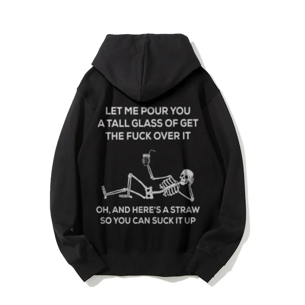 Funny Letter Graphic Pullover With Kangaroo Pocket Hoodies