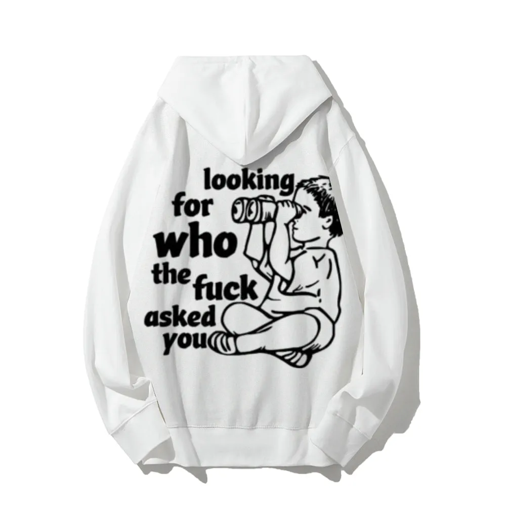 Funny Letter Graphic Pullover With Kangaroo Pocket Hoodies