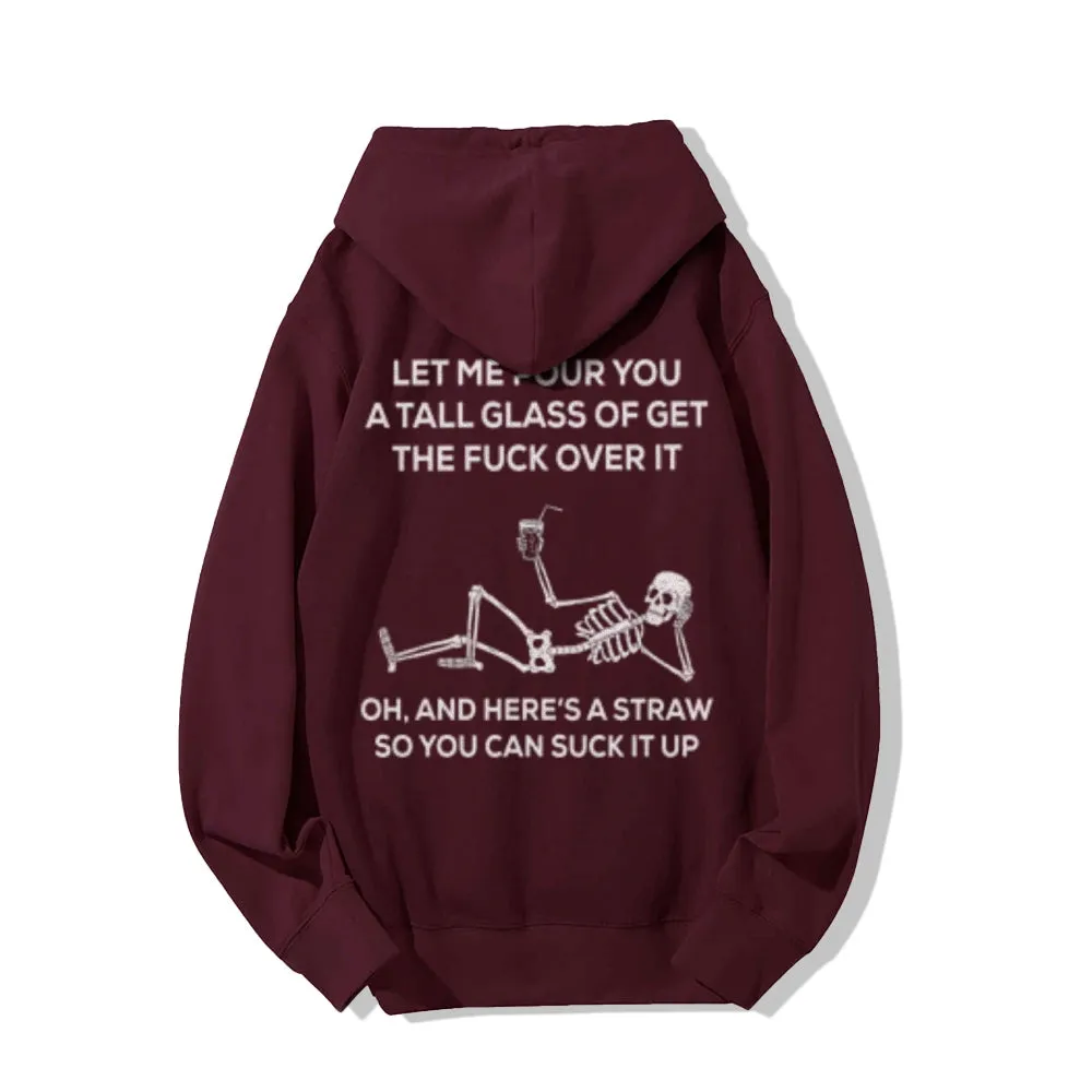 Funny Letter Graphic Pullover With Kangaroo Pocket Hoodies