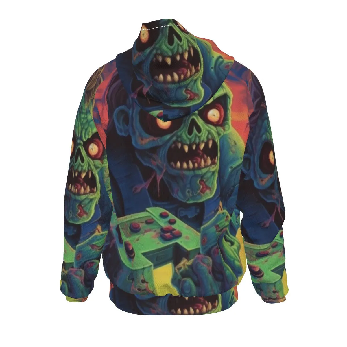 Gaming Zombie Men's Zip Up Hoodie With Pocket