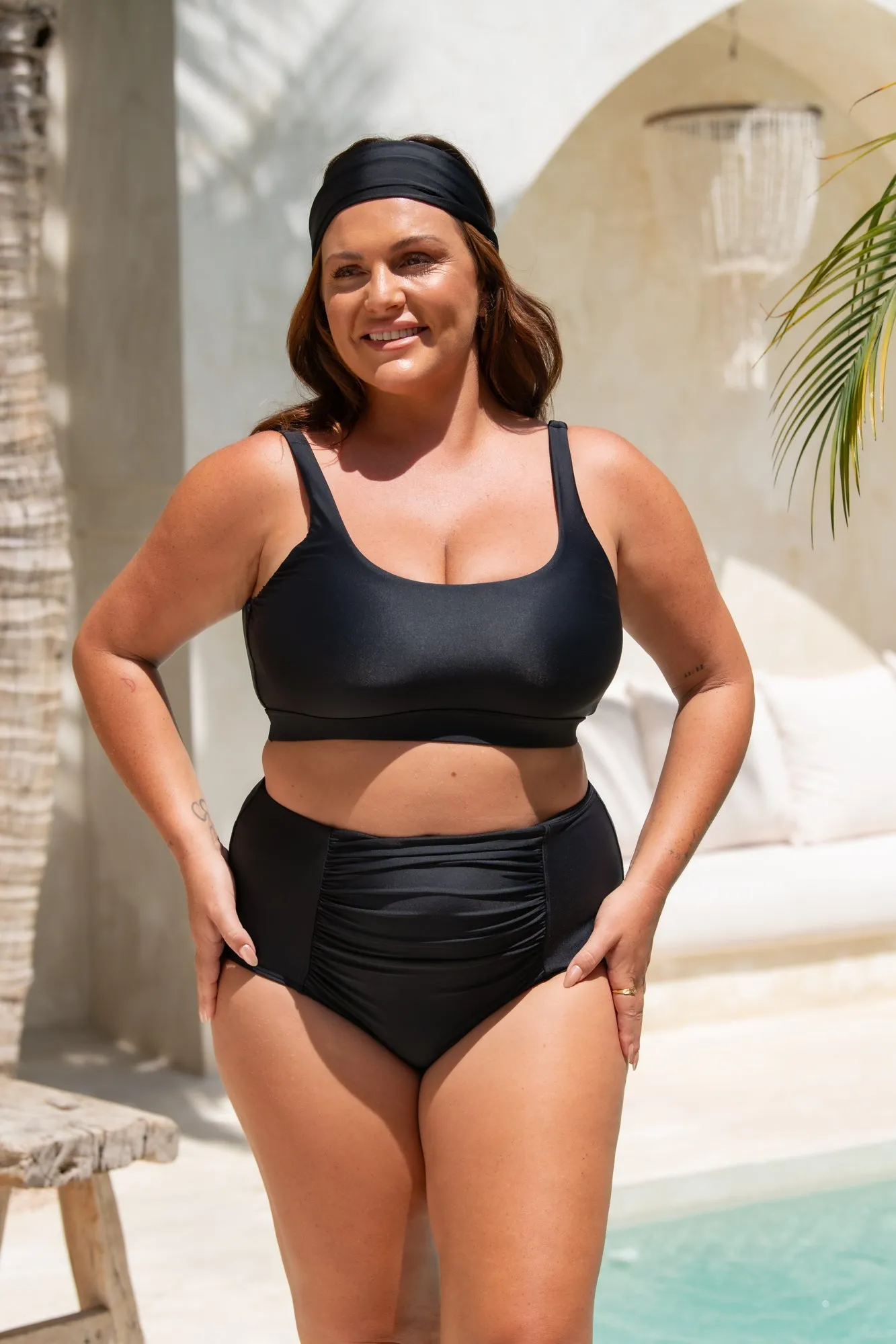Genevieve Bikini Bottom - Black on Black