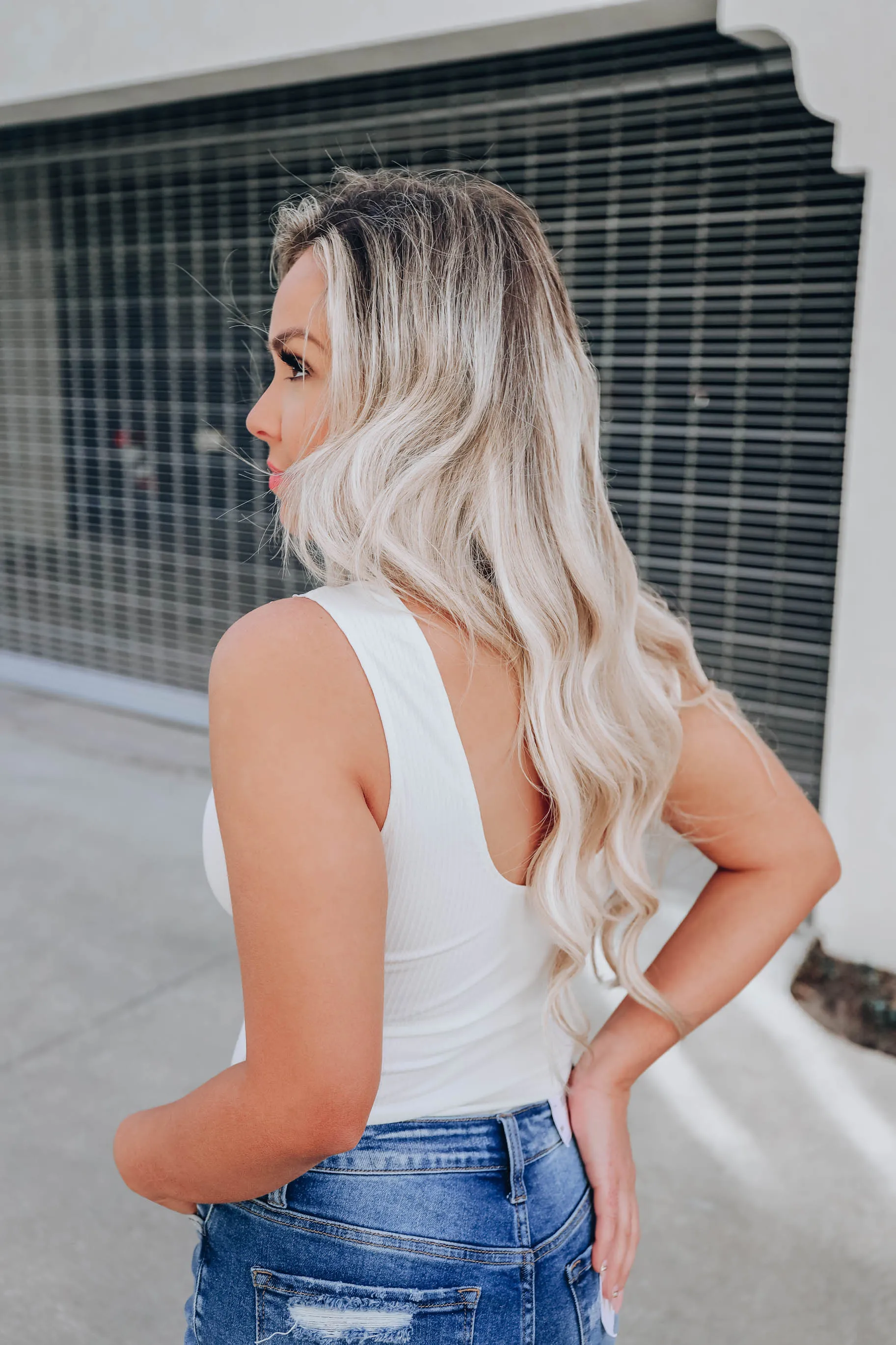 Georgian Lace V-Neck Bodysuit - Ivory