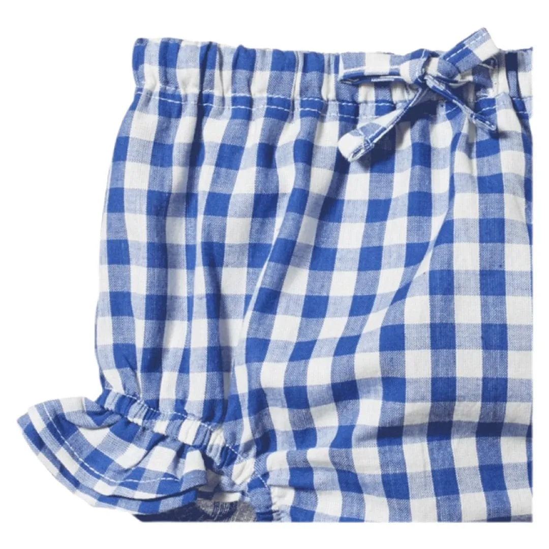 Gingham Petal Bloomers - Isle Blue Check