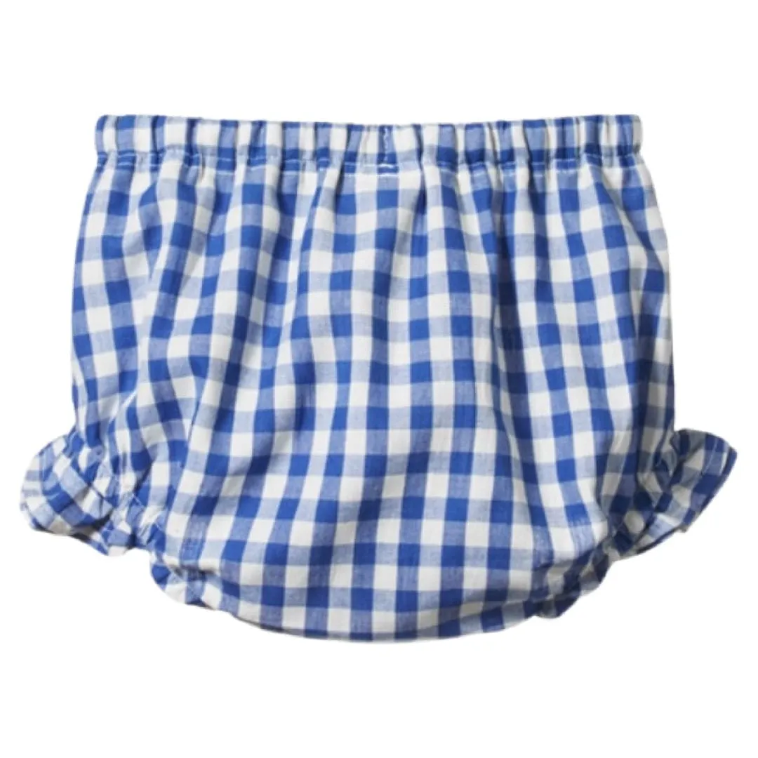 Gingham Petal Bloomers - Isle Blue Check