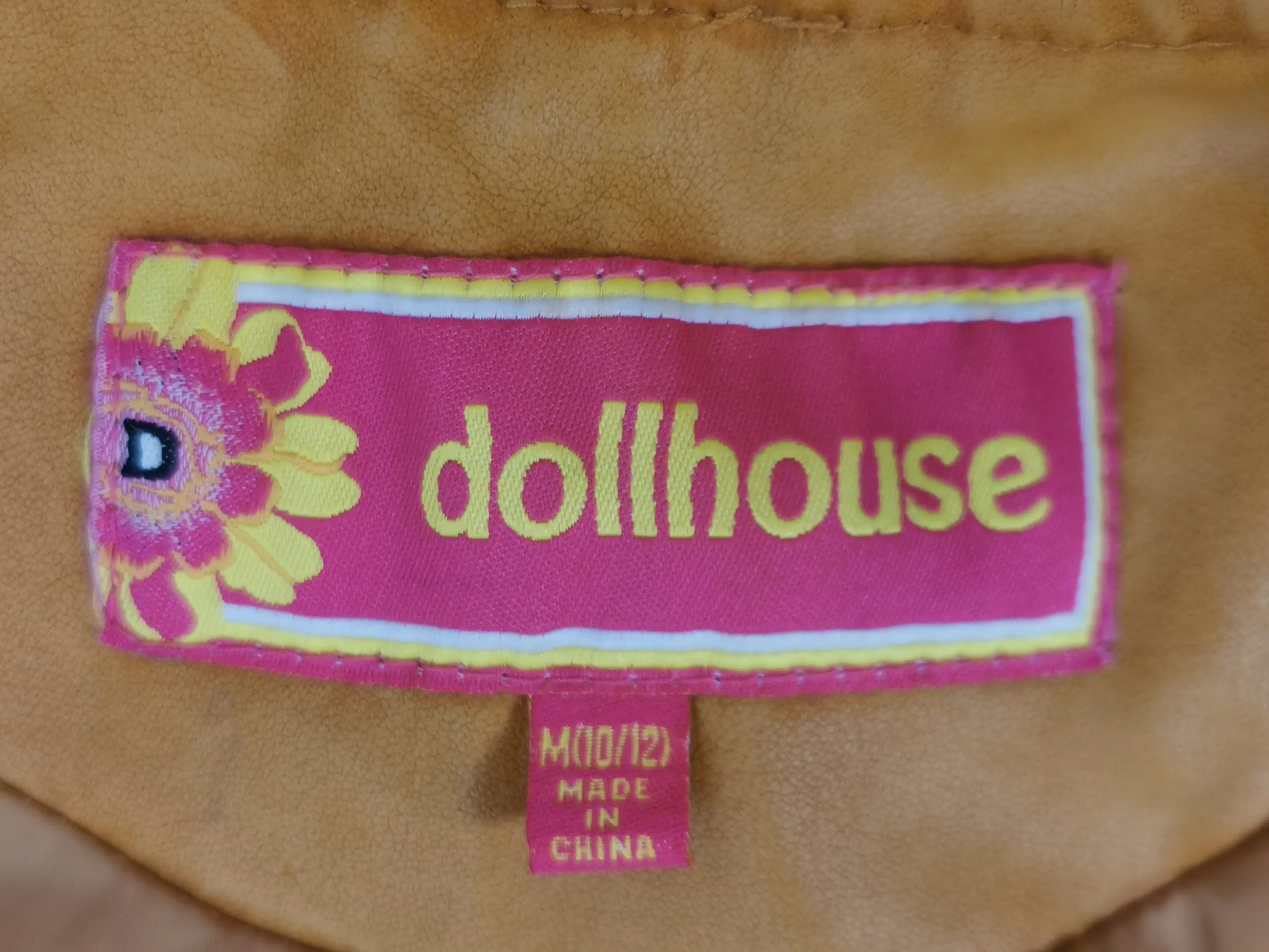 GIRL SIZE MEDIUM (10/12 YEARS) - DOLLHOUSE, Faux Leather Ruffled Jacket EUC B29