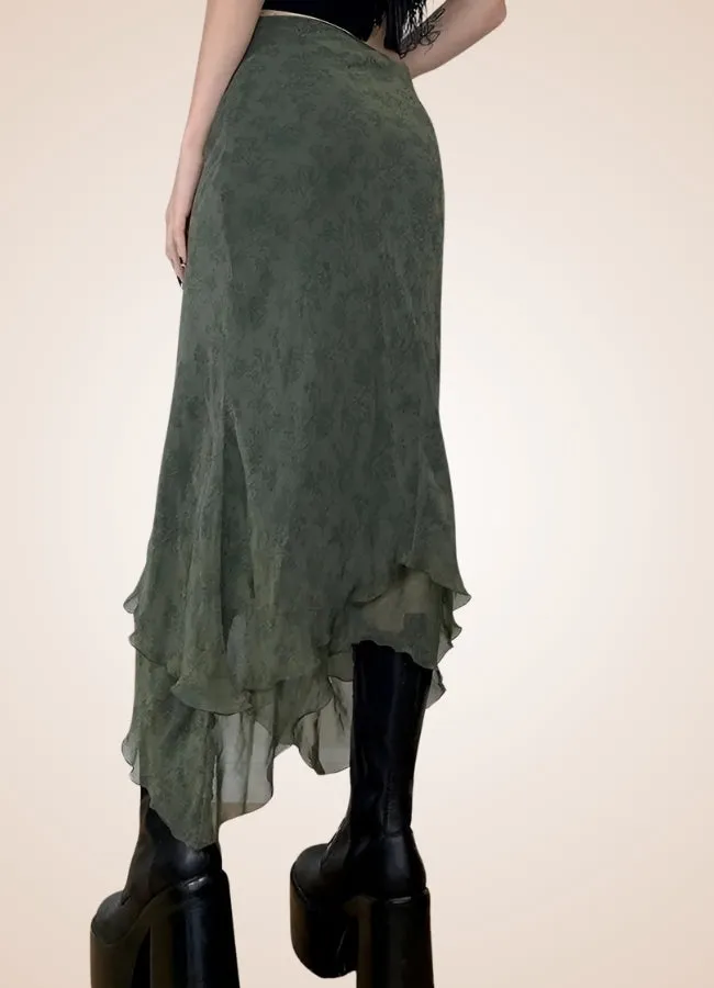 Gothic Floral Pattern Skirt
