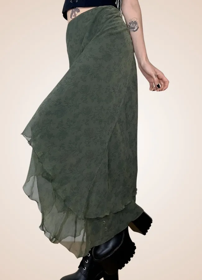 Gothic Floral Pattern Skirt