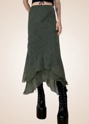 Gothic Floral Pattern Skirt