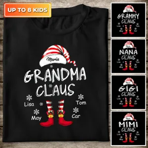 Grandma Claus With Grandkids Chillever Gifts For Christmas Personalized Shirt