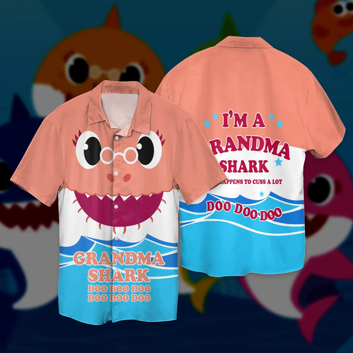 Grandma Shark Doo Doo Doo , 3D Full Print