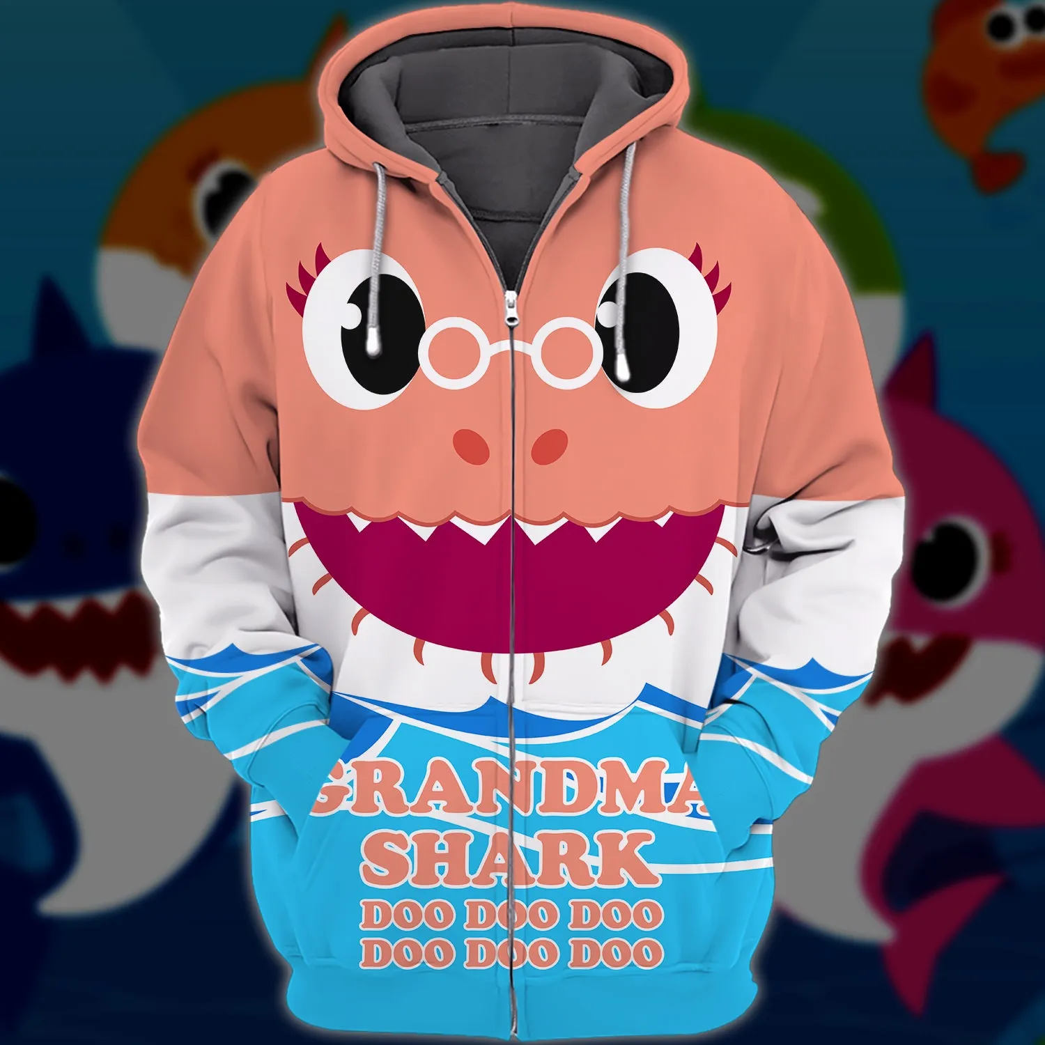Grandma Shark Doo Doo Doo , 3D Full Print