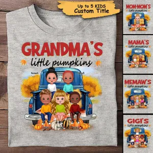 Grandma‘s Pumpkins Doll Kids Sitting On Truck Personalized Shirt