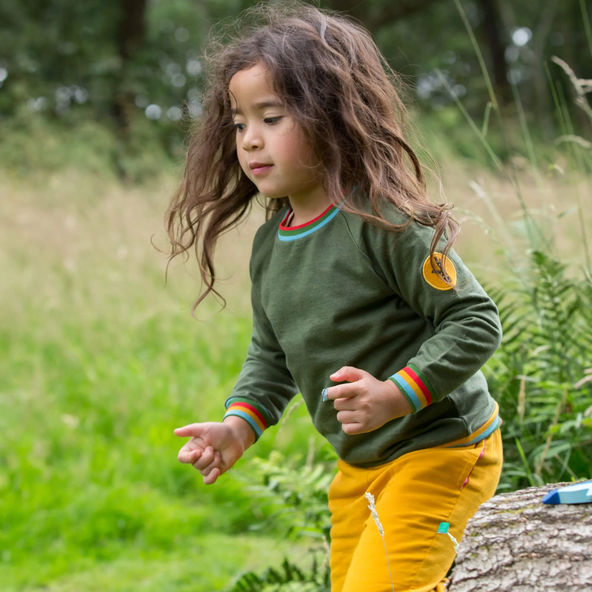 Green Marl Rainbow Raglan Sweatshirt
