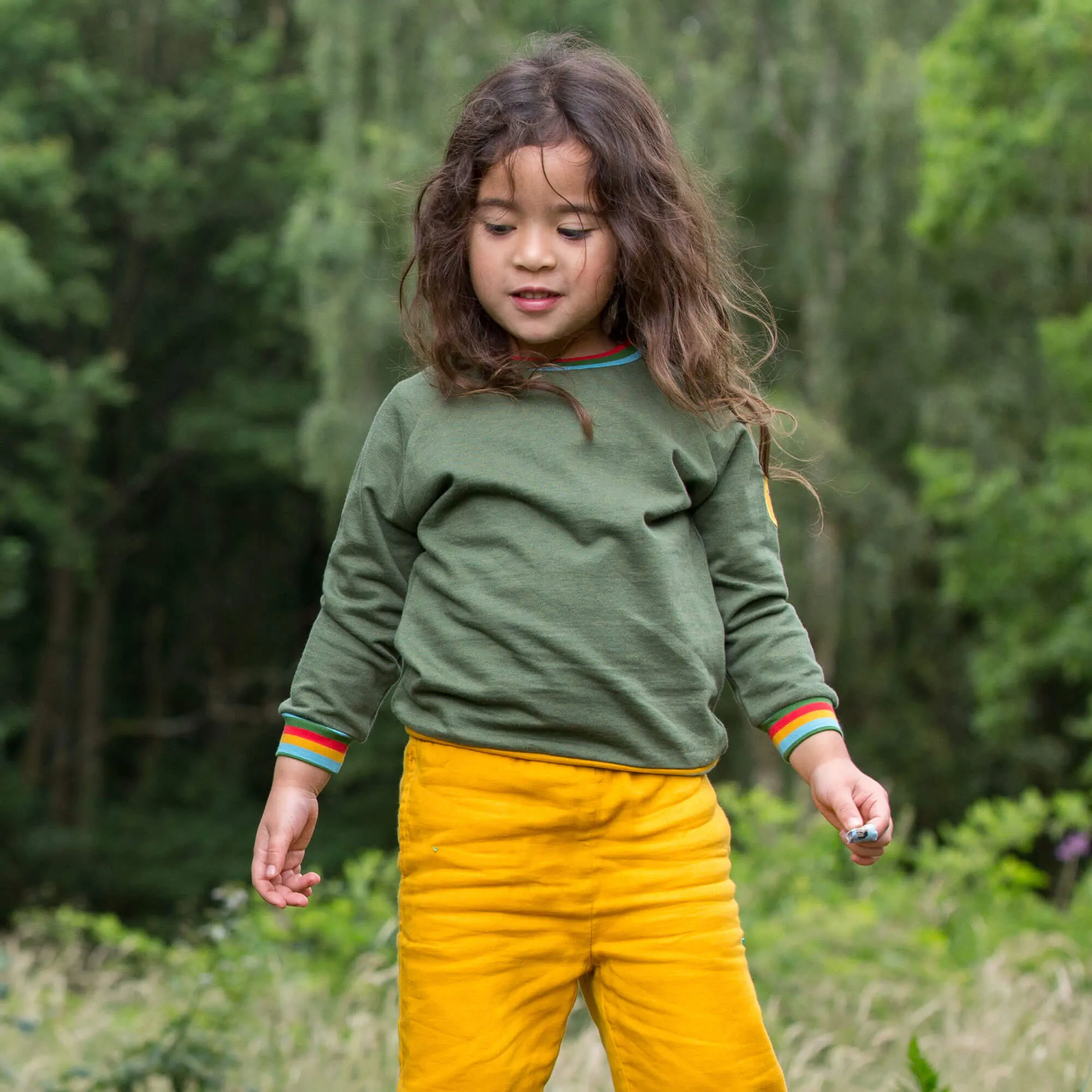 Green Marl Rainbow Raglan Sweatshirt