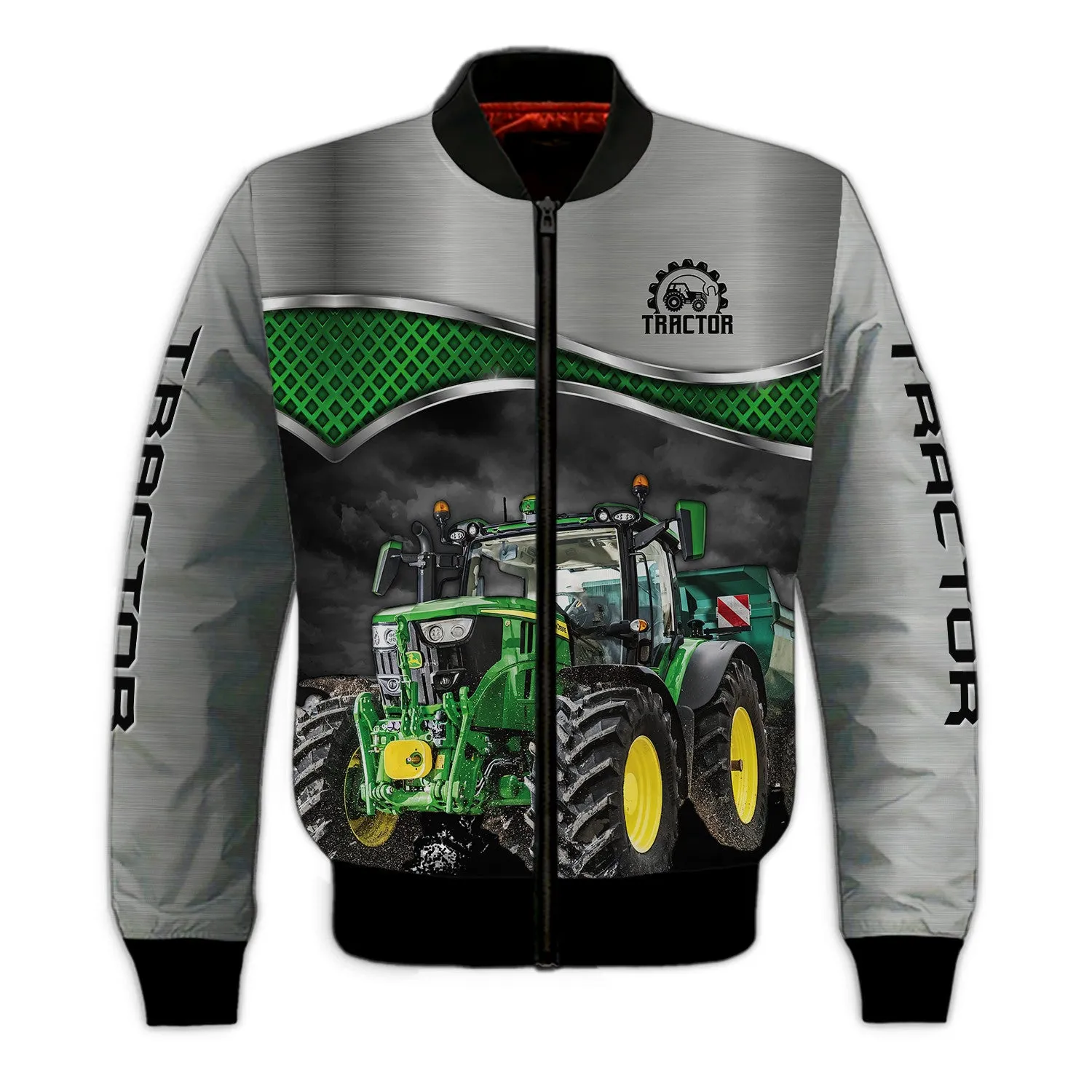 Grey & Green 3D Tractor Shirt Truck Driver Shirts Tractor 3D Hoodie, 3D Zipper Hoodie,...