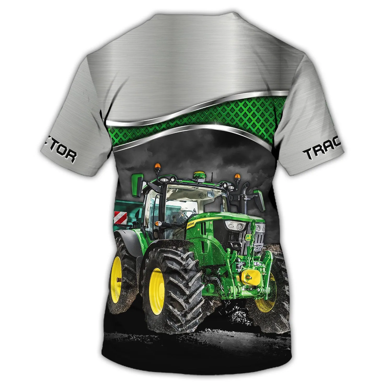 Grey & Green 3D Tractor Shirt Truck Driver Shirts Tractor 3D T-Shirt