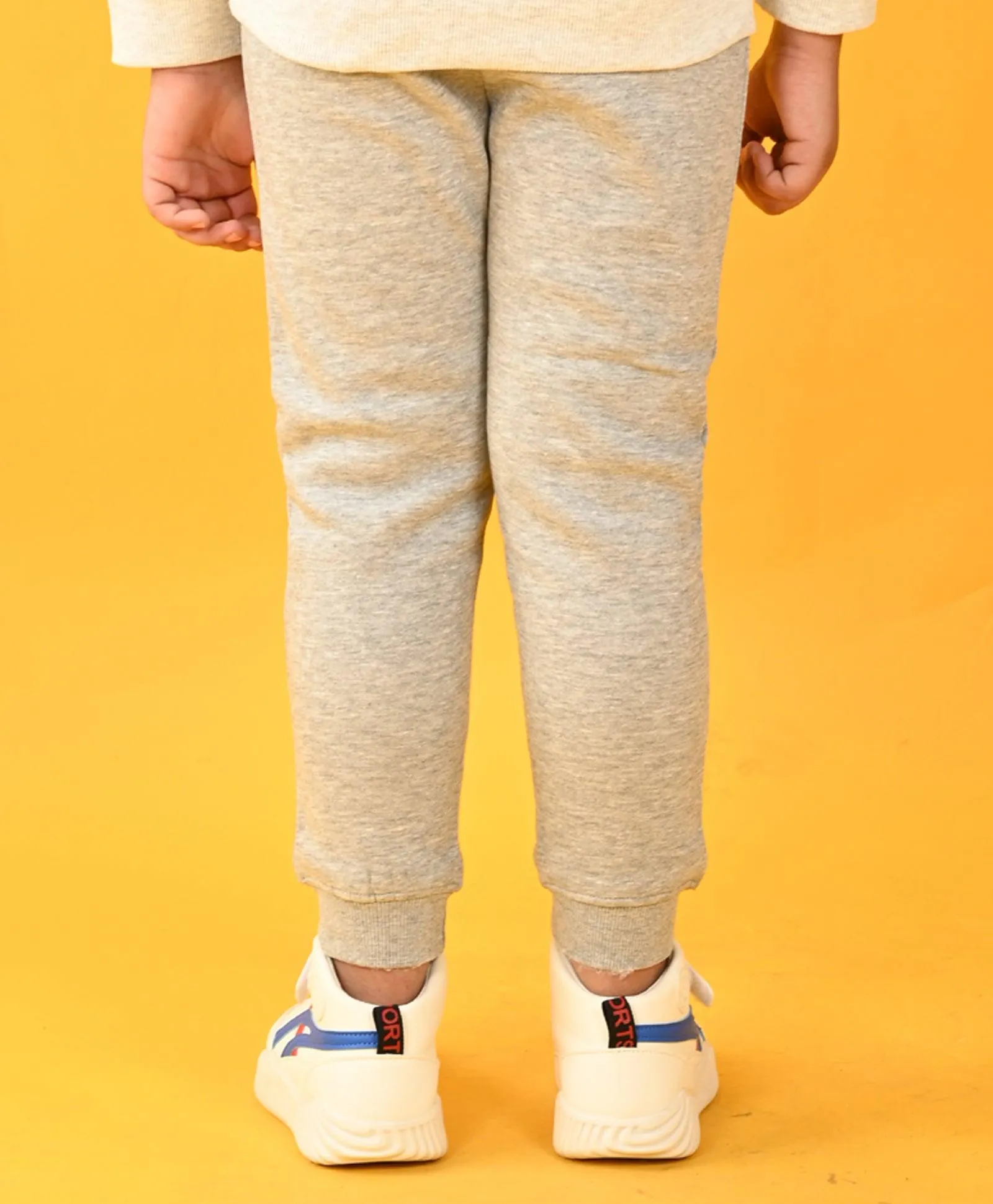 GREY MELANGE BOYS FLEECE JOGGER - GREY