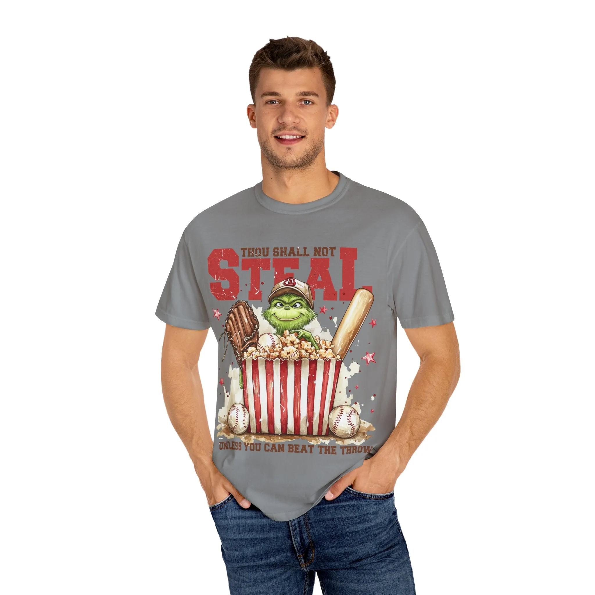 Grinch Baseball Thou Shall Not Steal Comfort Colors Tee