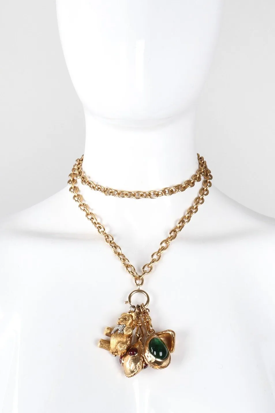 Gripoix Teddy Bear Charm Necklace