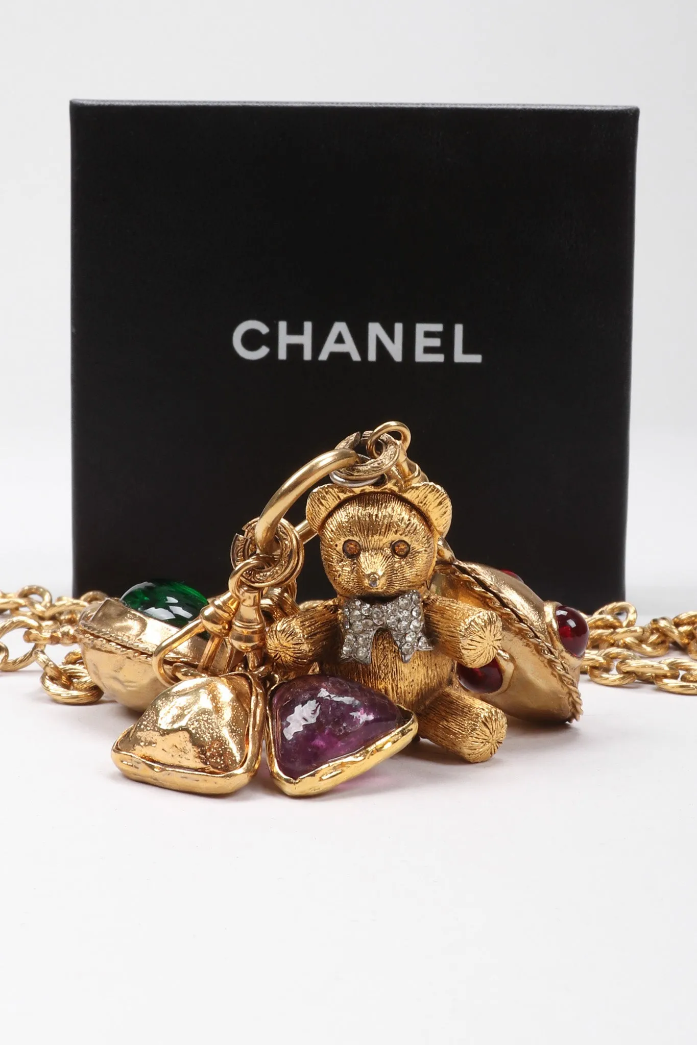 Gripoix Teddy Bear Charm Necklace