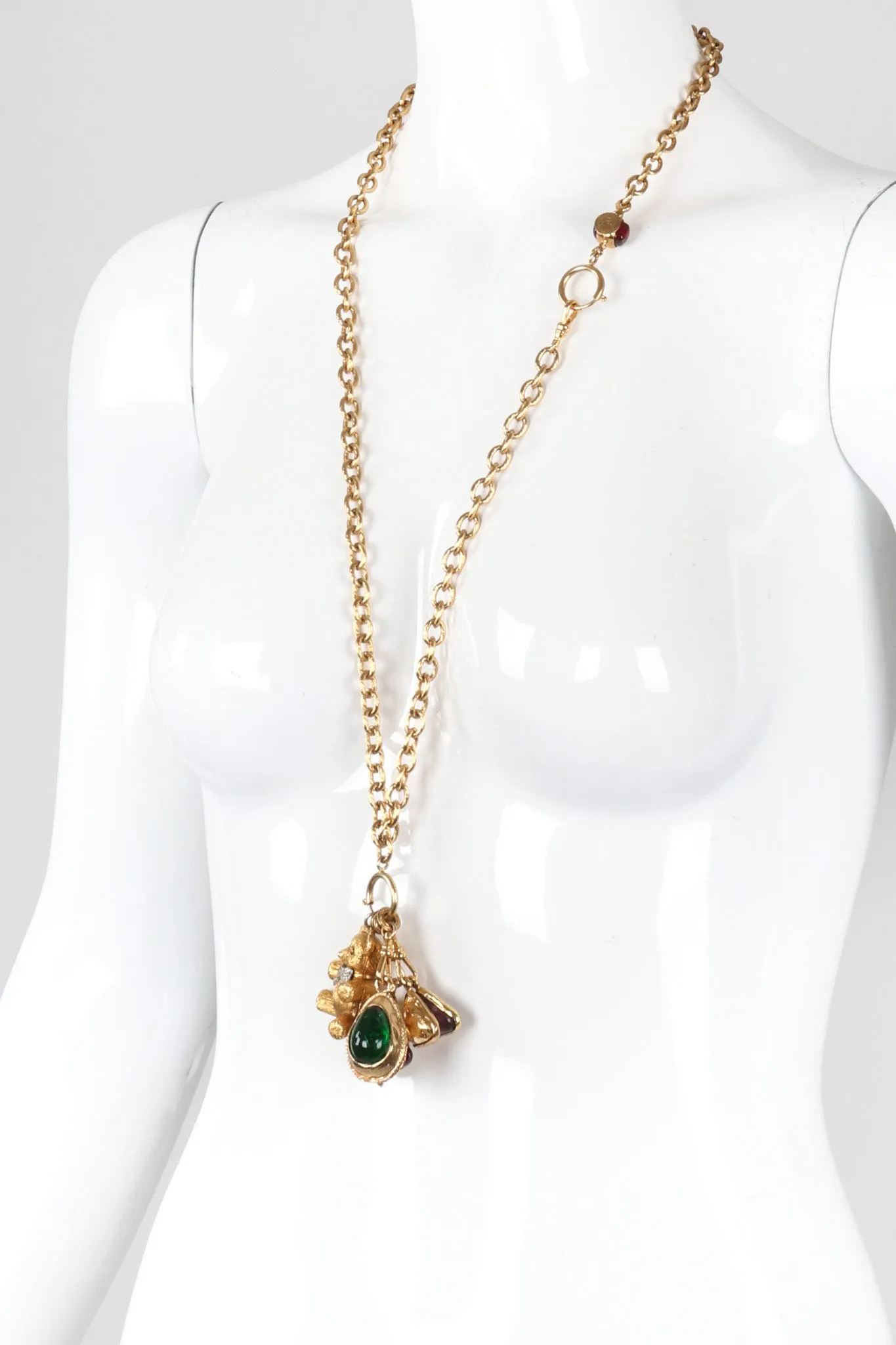 Gripoix Teddy Bear Charm Necklace