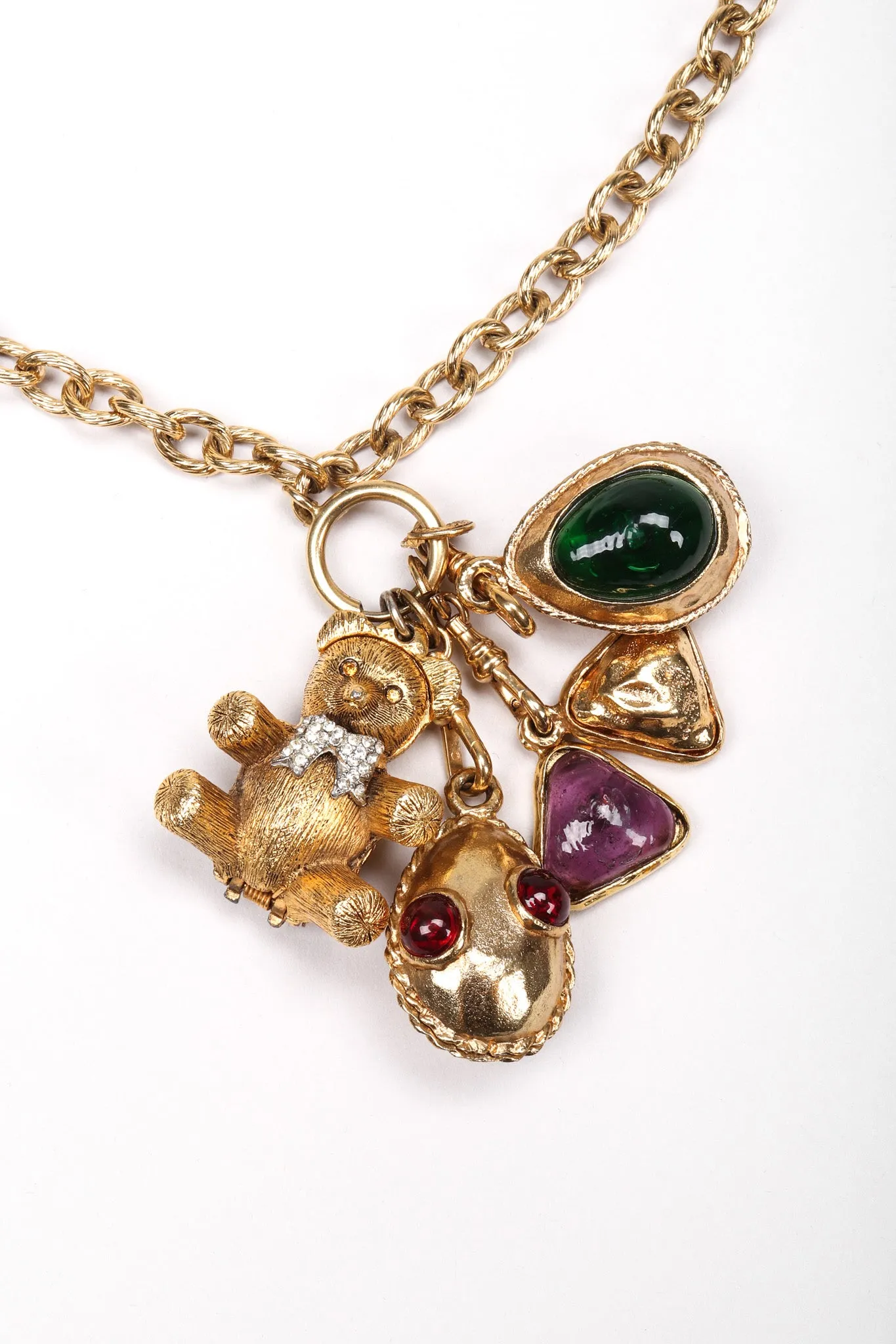 Gripoix Teddy Bear Charm Necklace