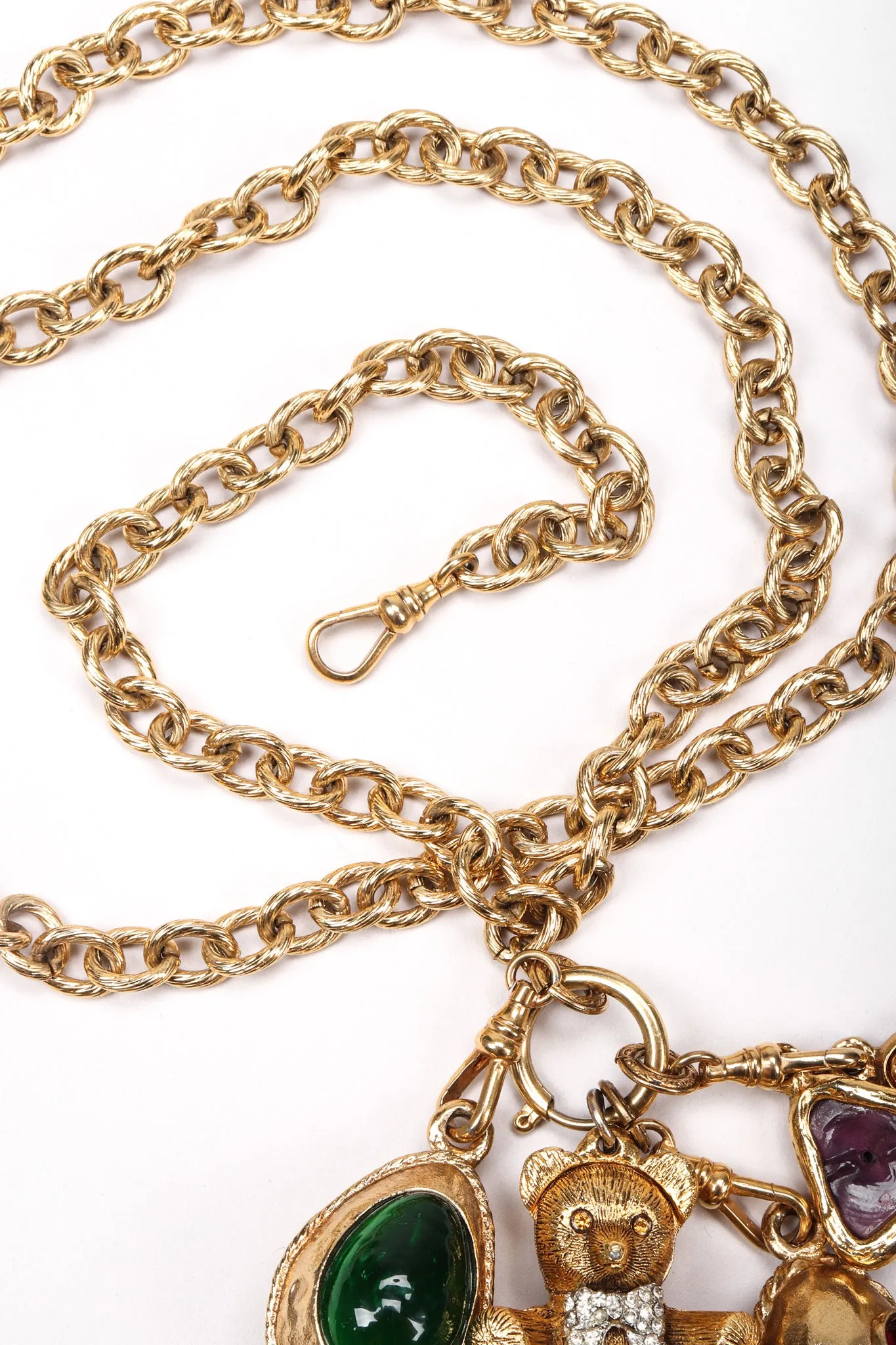Gripoix Teddy Bear Charm Necklace