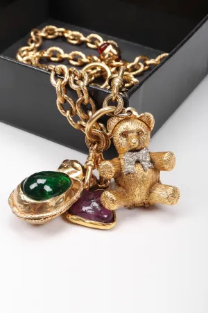 Gripoix Teddy Bear Charm Necklace