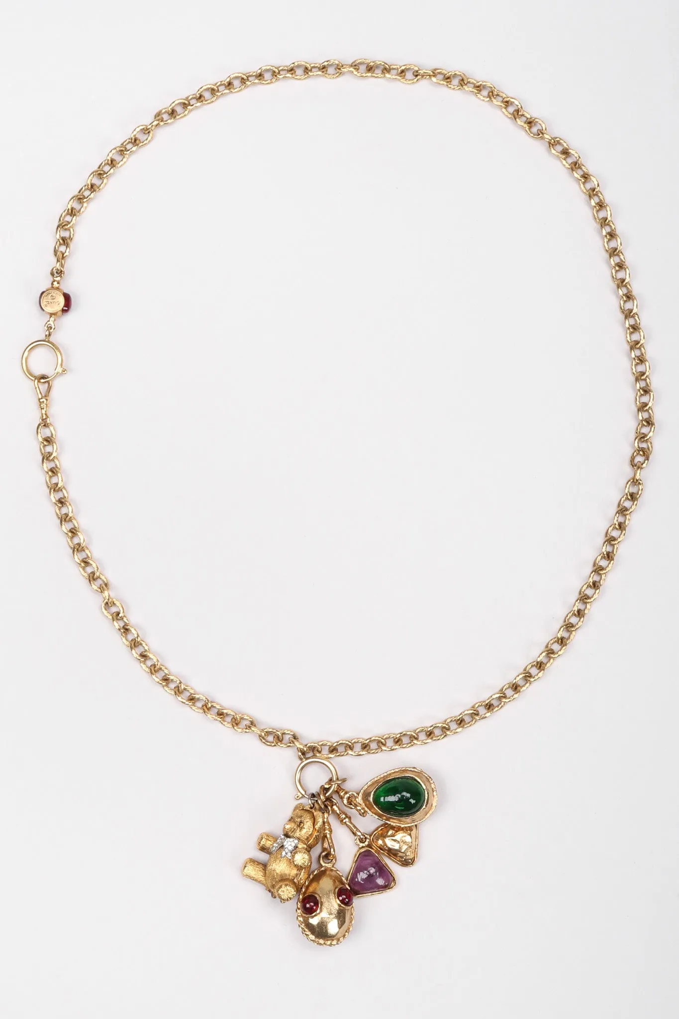 Gripoix Teddy Bear Charm Necklace