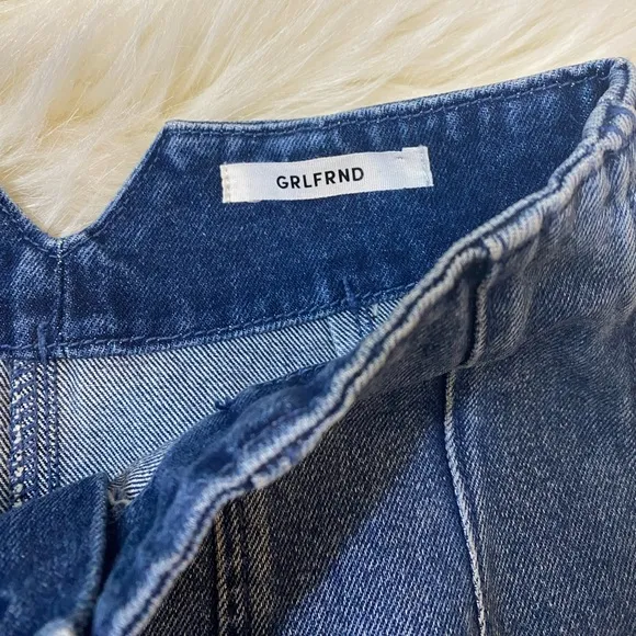 GRLFRND Twiggy denim mini skirt Button Up high rise