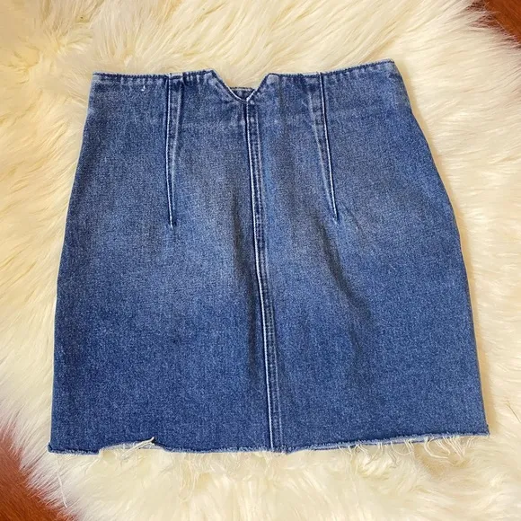 GRLFRND Twiggy denim mini skirt Button Up high rise