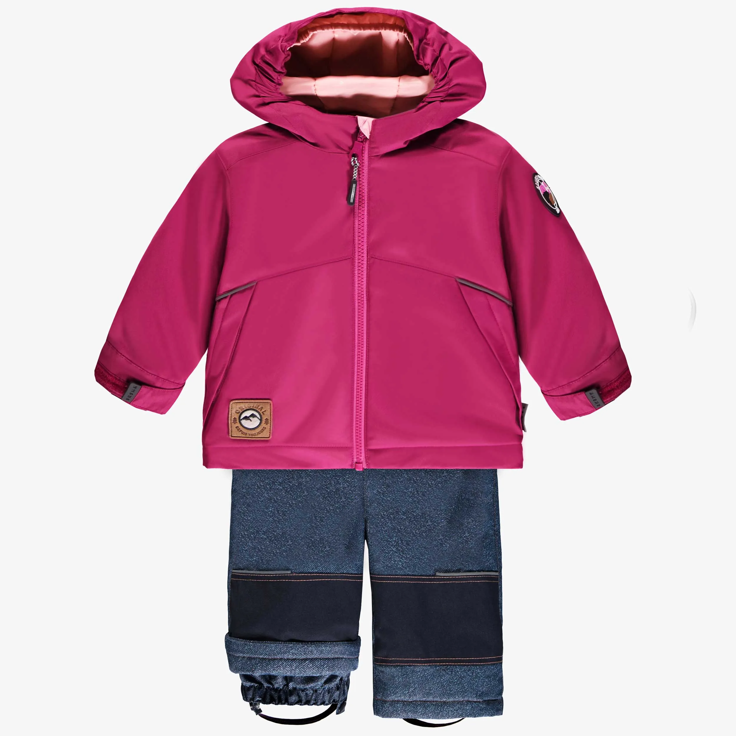 Habit de neige 3 en 1 rose et bleu denim, bébé || 3-in-1 snowsuit pink and denim bleu, baby