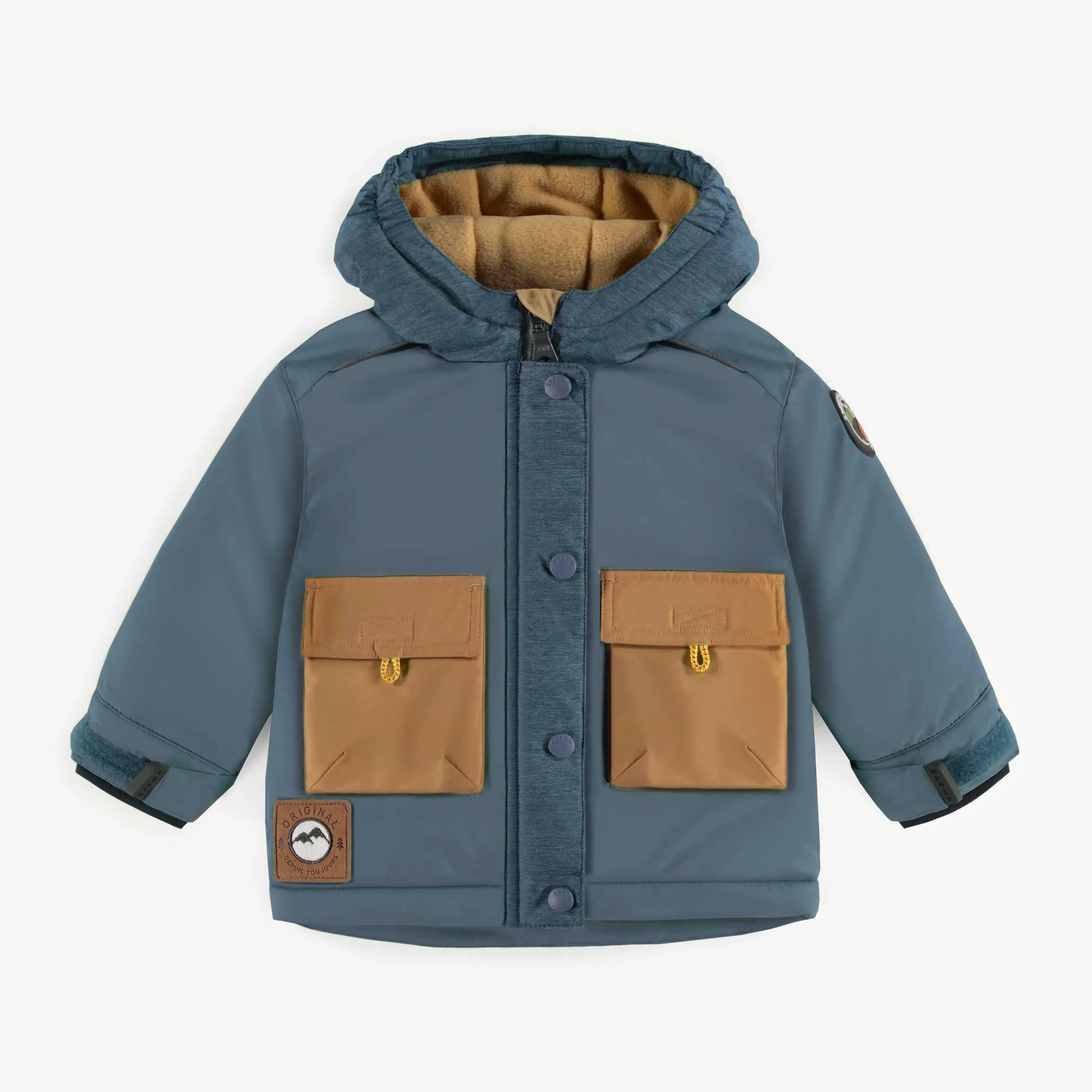 Habit de neige deux pièces bleu et brun, bébé || Blue and brown two-piece snowsuit, baby