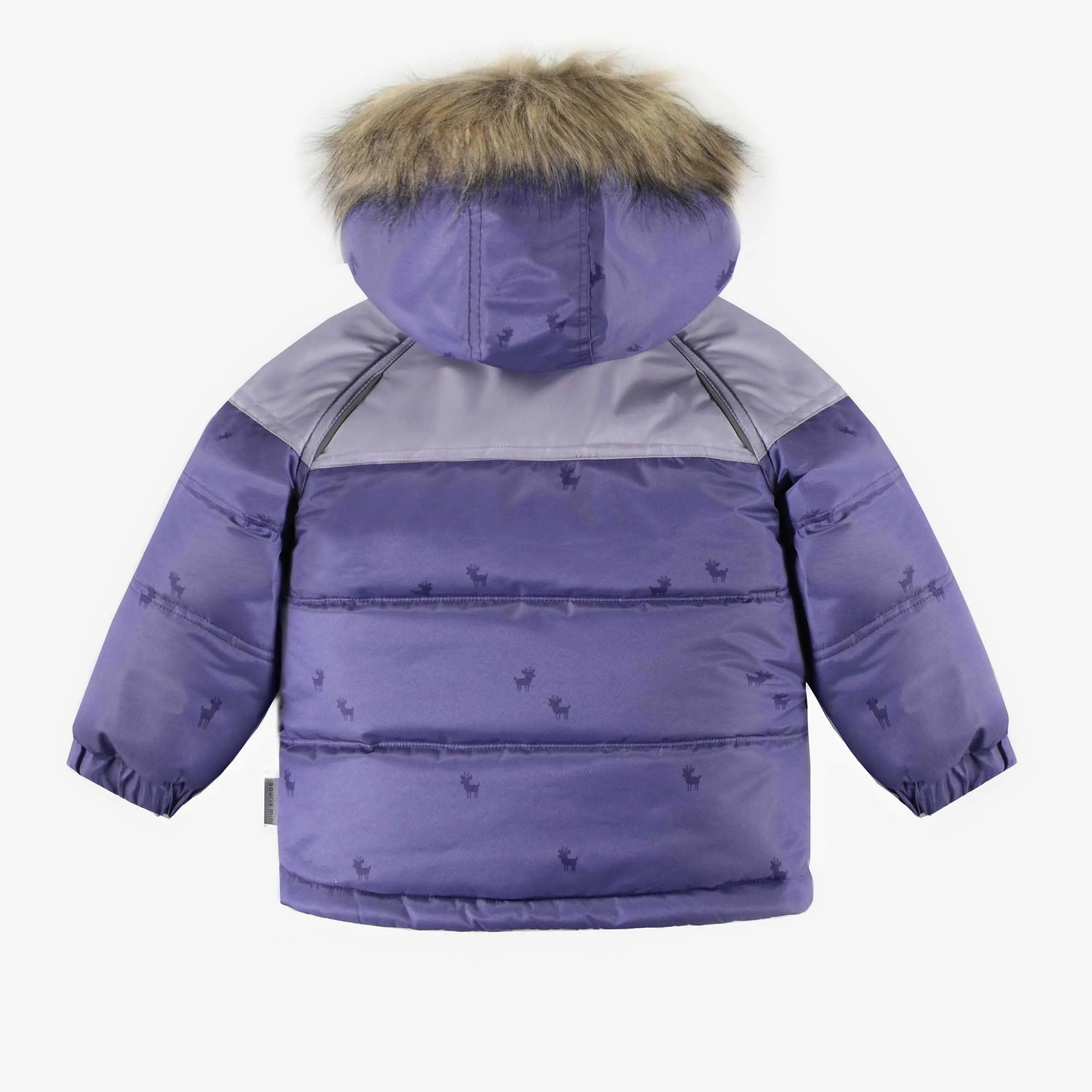 Habit de neige deux-pièces mauve et rouille, bébé || Purple and rust two-pieces snowsuit, baby
