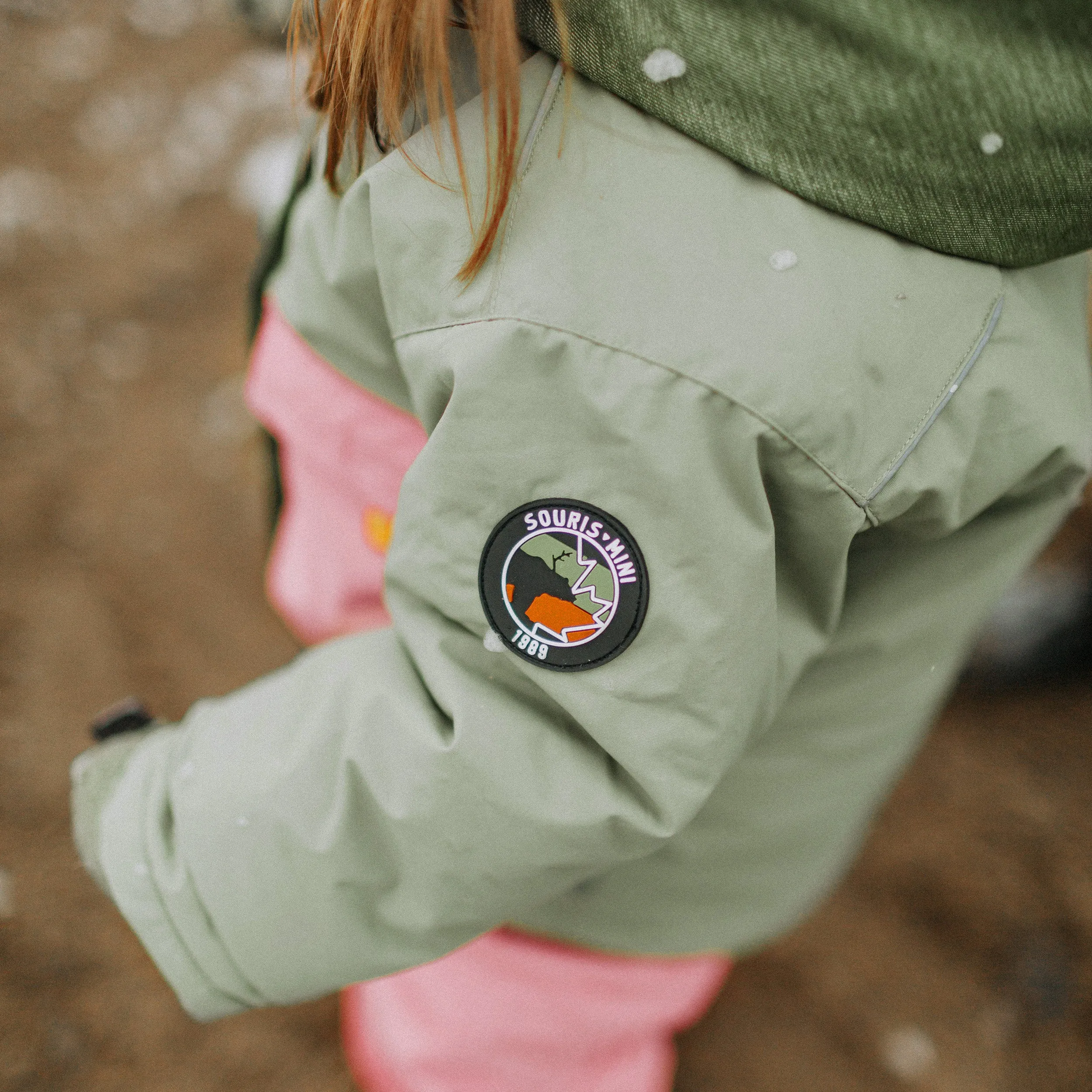Habit de neige deux pièces vert et rose, bébé || Green and pink two-piece snowsuit, baby