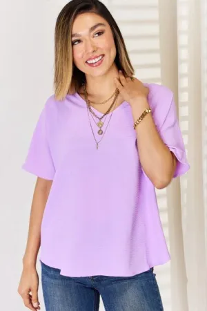 Hailen Zenana Texture Short Sleeve T-Shirt