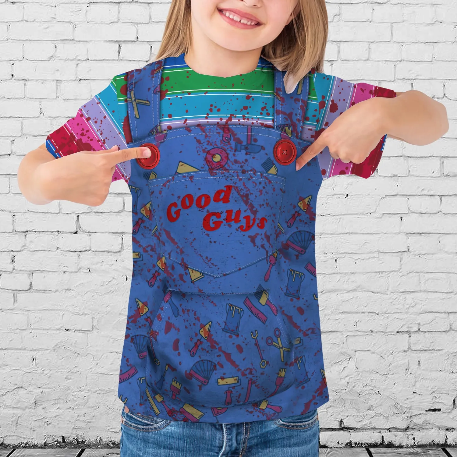 Halloween Is Comming Chucky Gory Skin Good Guys 3D Kid Tshirt 815 NA93