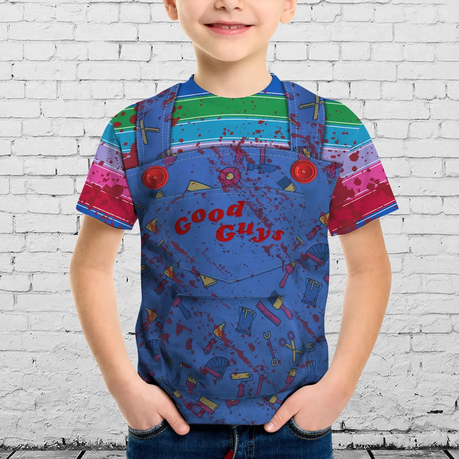 Halloween Is Comming Chucky Gory Skin Good Guys 3D Kid Tshirt 815 NA93