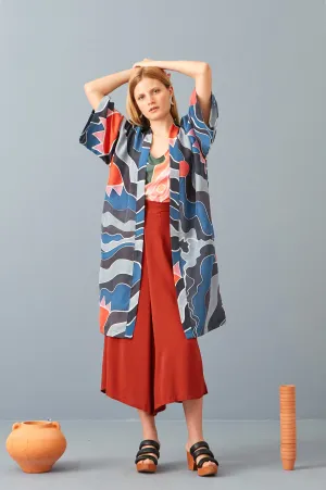 Hand Painted Silk Duster (Long)