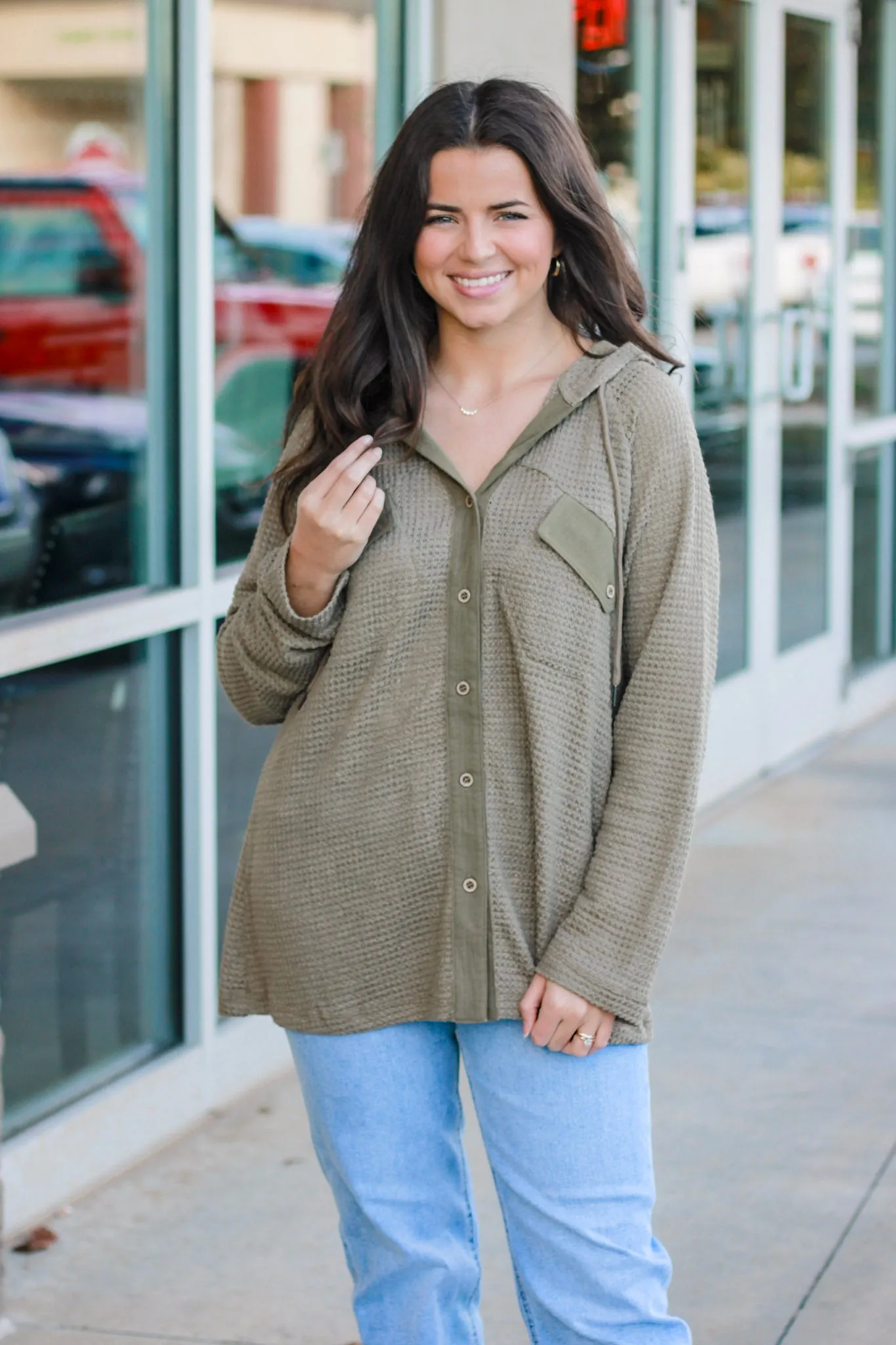 Happy Hayride Top in Olive