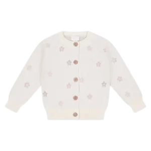 Harper Cardigan - Fifi Egret Jacquard