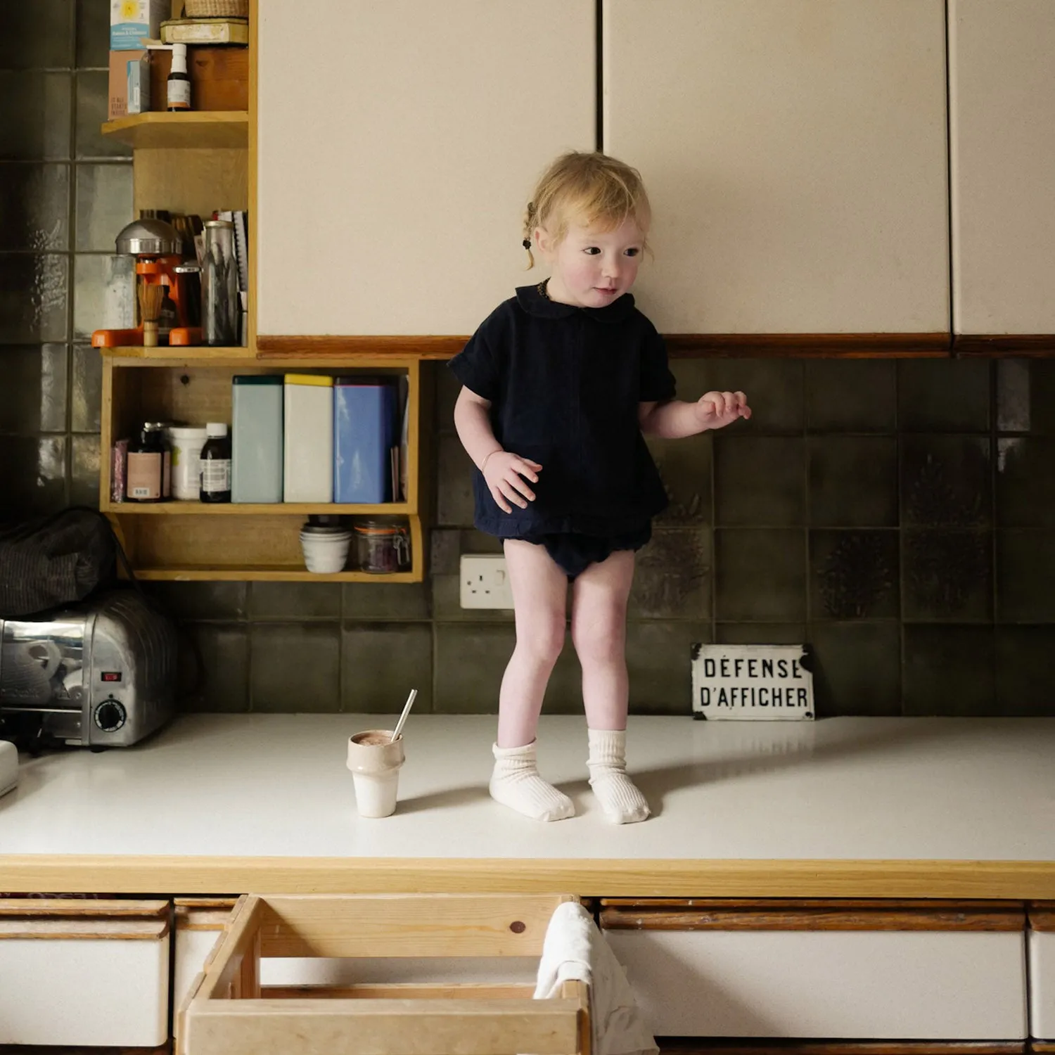 Hazel Baby Bloomers - Linen - Midnight