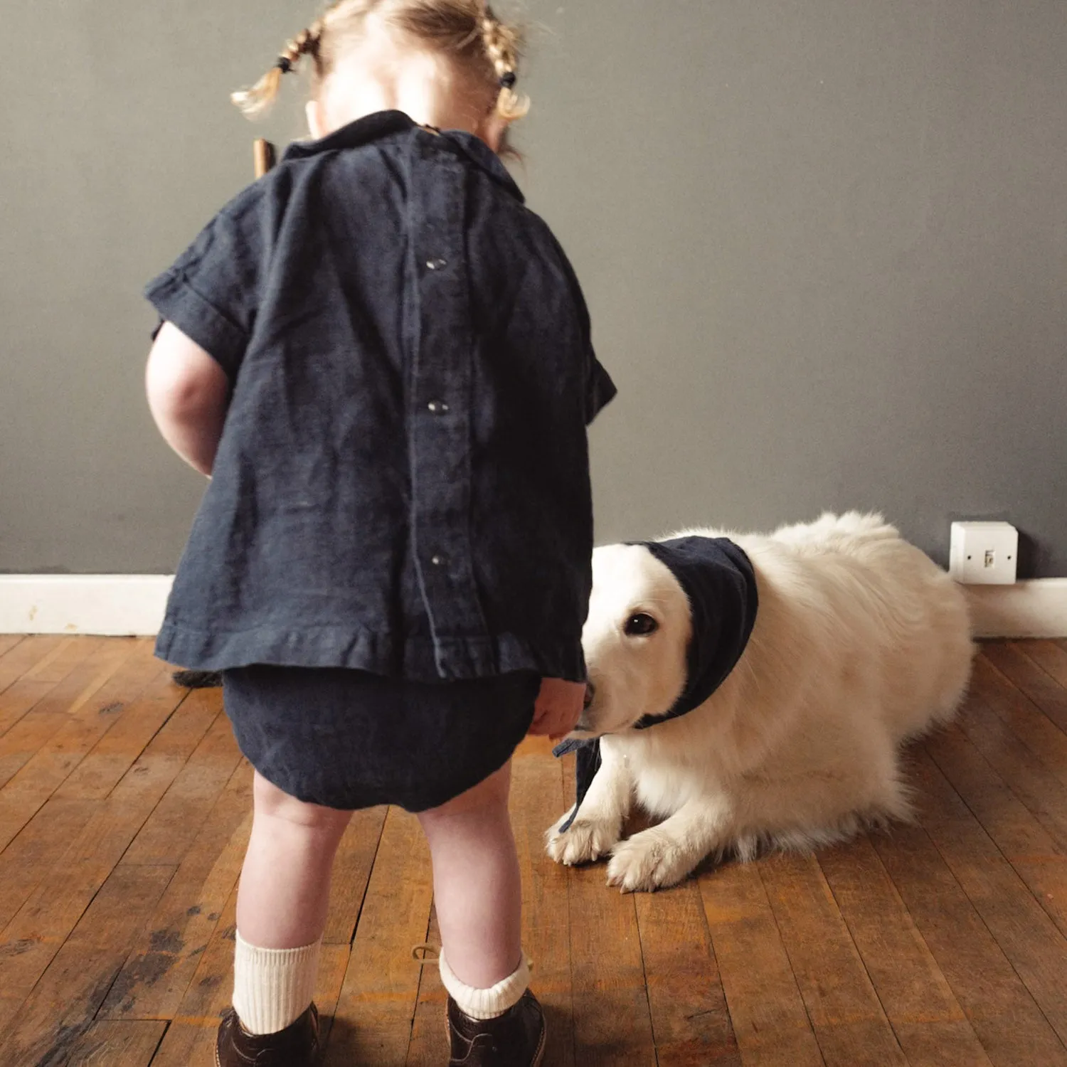Hazel Baby Bloomers - Linen - Midnight