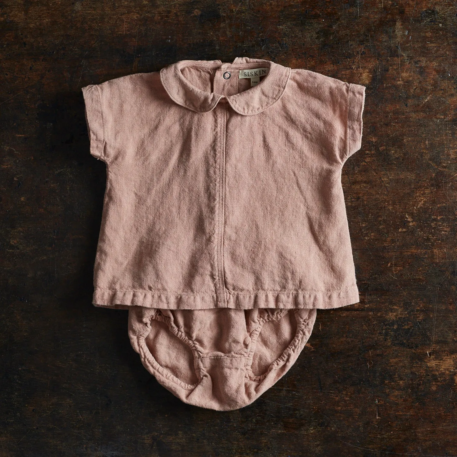 Hazel Baby Bloomers - Linen - Peony