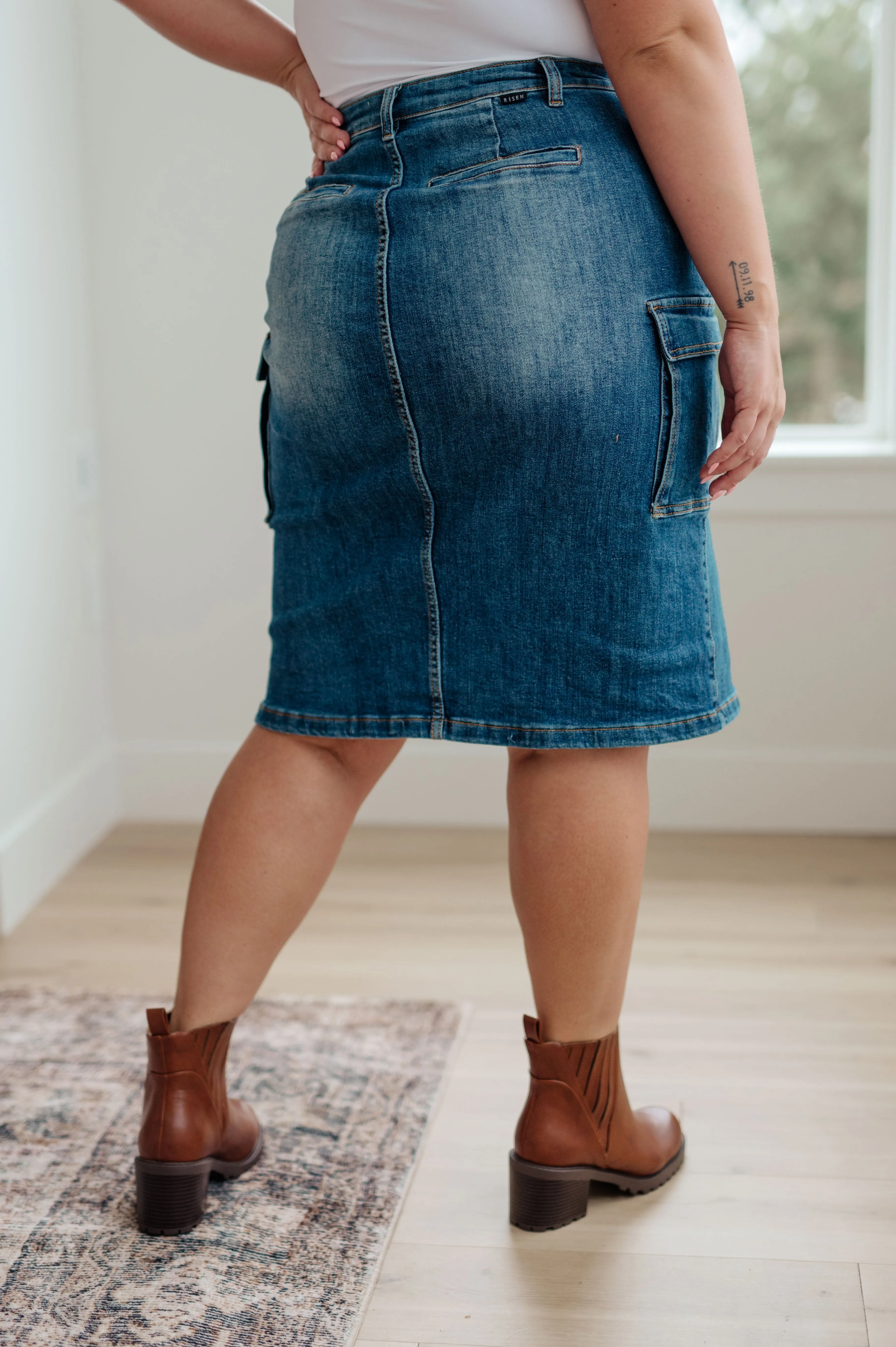 Hazel Blues® |  Always Be There Cargo Denim Skirt