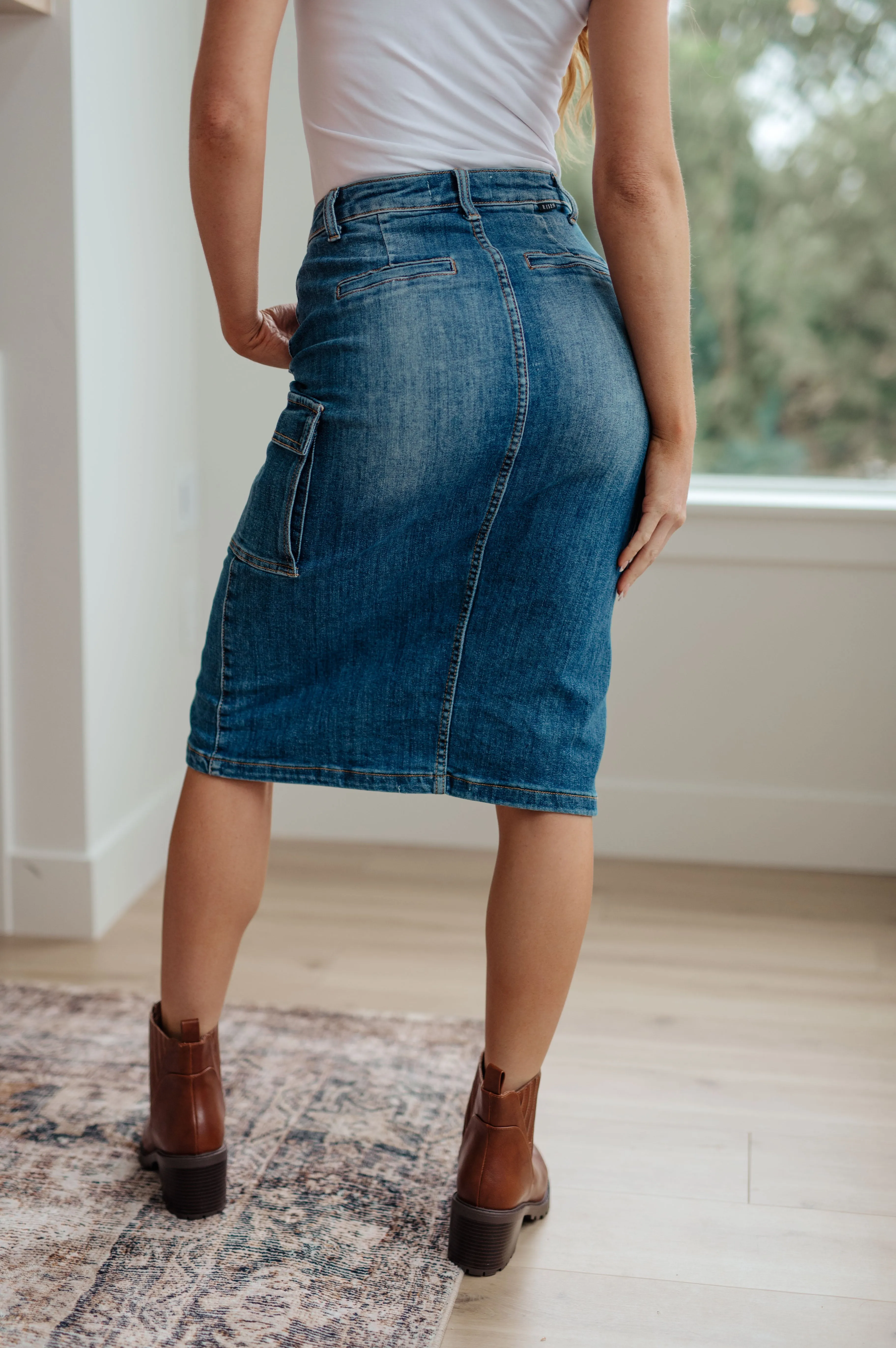 Hazel Blues® |  Always Be There Cargo Denim Skirt