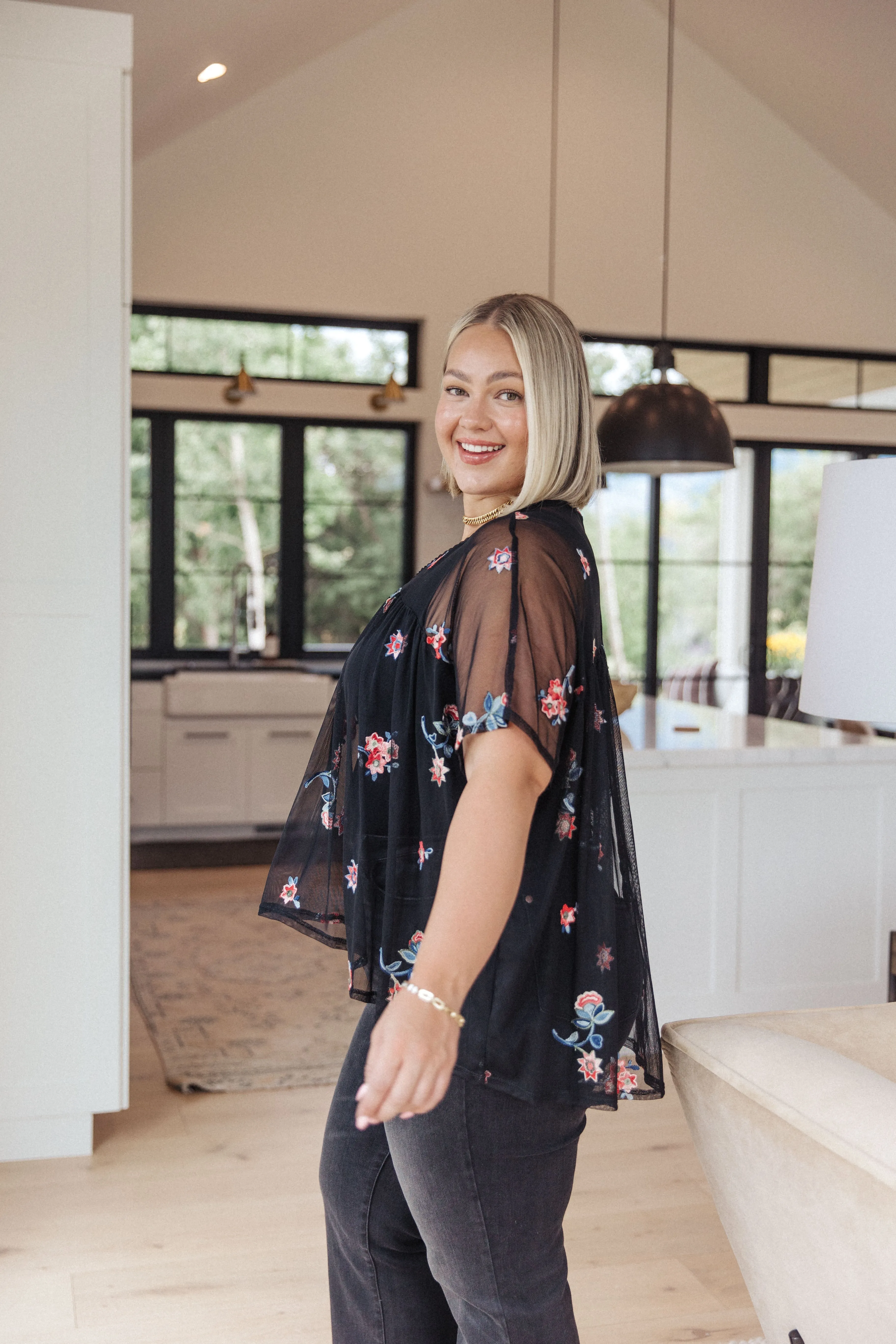 Hazel Blues® |  Best We've Got Embroidered Blouse