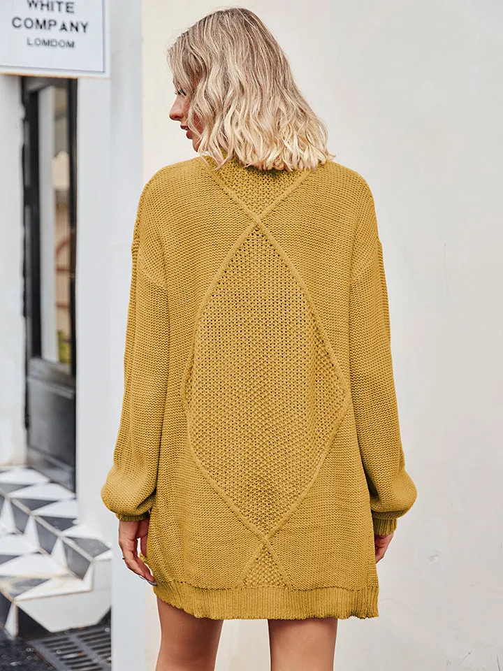 Hazel Blues® |  Cable-Knit Long Sleeve Cardigan