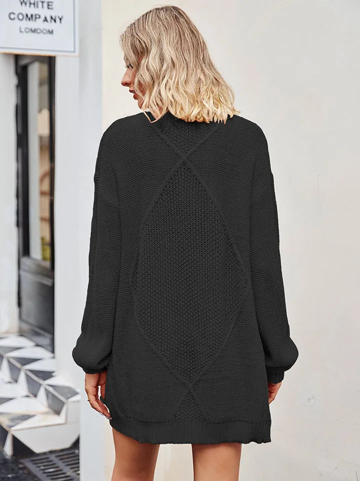 Hazel Blues® |  Cable-Knit Long Sleeve Cardigan